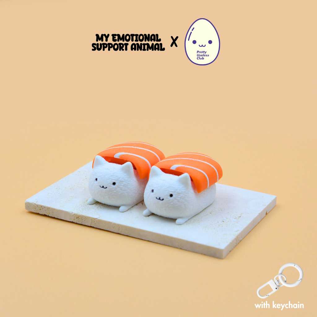 M.E.S.A. X Sushi Cat – Clicky Salmon Cute Collectible for Desk or