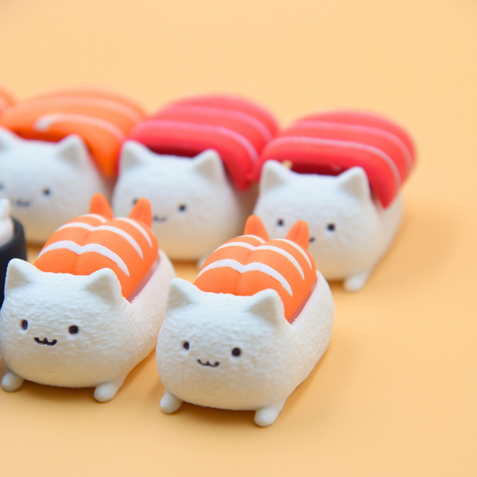 sakurahime⭐︎小さなお寿司あみぐるみ&酔っ払い猫キーホルダーセット M.E.S.A. X Sushi Cat shrimp fidget clicker toy for Stress Relief