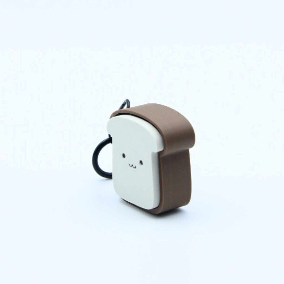 Toastie Meow Clicky Keychain set featuring cute cat faces on toast-shaped fidget keychains with different designs including Sunny Egg Toast and Plain Purrfect Toast.