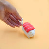 M.E.S.A. X Sushi Cat hand-finished 3D-printed tuna sushi cat figurines with red fish topping on beige display board
