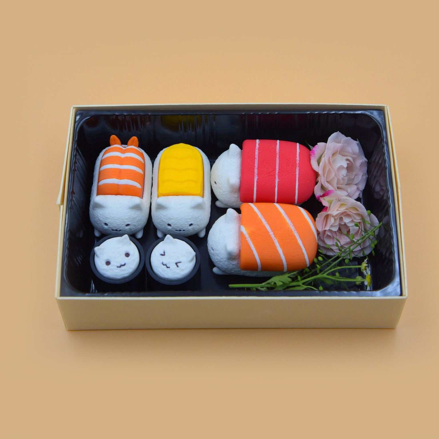 M.E.S.A. X Sushi Cat – Clicky Bento Set of 6 Cute Sushi Cat Pieces