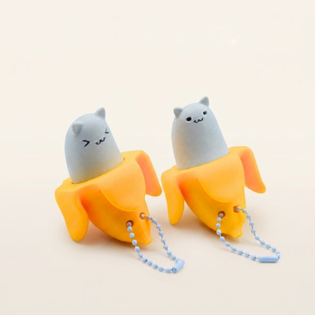 Bananana Meow Clicky Keychain